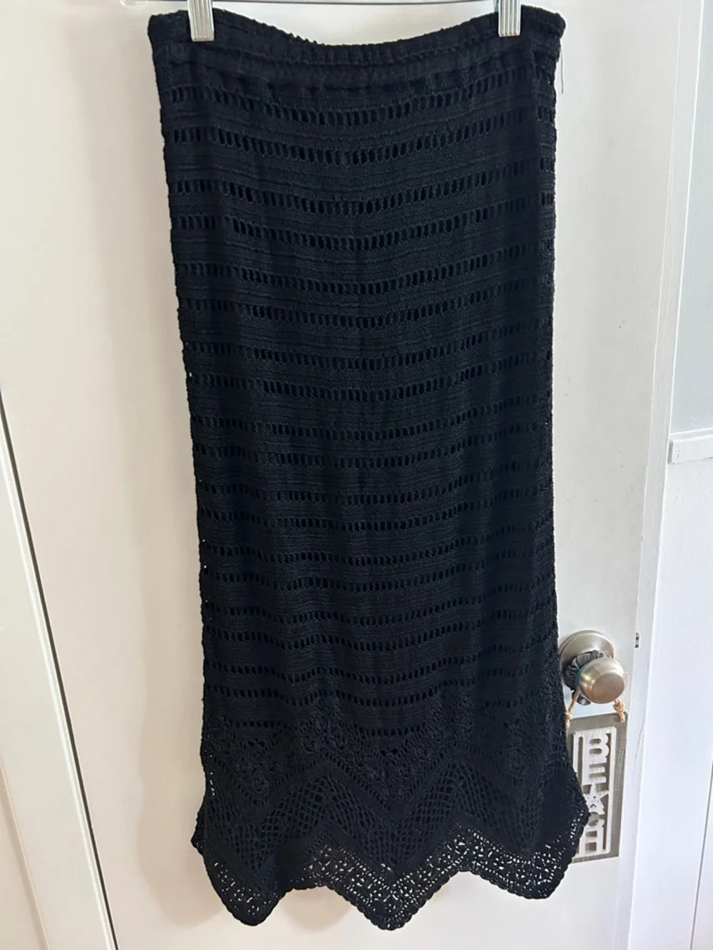 Chico's Black Crochet Maxi Skirt with Scalloped Hem size 0 - Picture 2 of 4